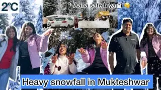 Heavy Snowfall In MUKTESHWAR After So Many Years | CAR,SCOOTY Got Stuck In Sno...! #livenews #today