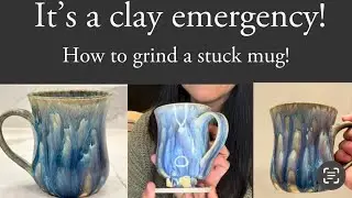 Help! My mug stuck to the cookie-how do I get it off? Let’s grind! Bonus glaze combo included! #clay