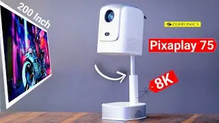 🔥 Zebronics PixaPlay 75 Projector Unboxing & Review | Game-Changer with 90&deg; Tilt & Telescopic Stand!