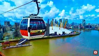 LONDON EMIRATES CABLE CAR - AMAZING LONDON  VIEW  FROM  AIR LINE CABLE CAR