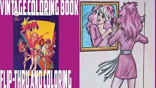 Vintage 1986 Jem and the Holograms Coloring Book Flip-Thru & Coloring