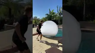 Filling up a human hamster ball with dry ice until it pops!💥👀 (Gone Wrong) #shorts