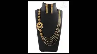 Gold chandraharam designs / Gold multi layer haram design / Gold step chain design / Gold jewellery