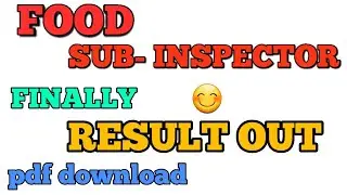 WB FOOD SI RESULT OUT  😊