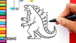 How to Draw and Paint GODZILLA easy! (Step-by-Step)