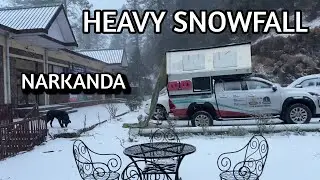 Fresh Snow in Narkanda | First snow in Himachal Pradesh | Bikes पूरी बर्फ से ढक गयी | Snowfall in HP