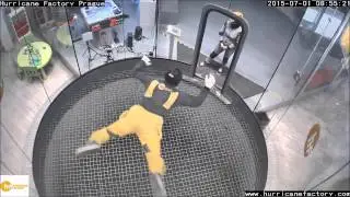 First solo training in wind tunnel