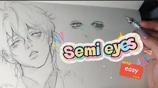 How to Easy Draw Semi eyes for Male Character | Drawing eyes tips