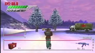 007 Tommorow Never Dies PS1 Frame rate Test FPS Meter