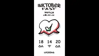 Inktober FAST.08 Match. Easy and fast draw in 38 seconds and 14 contour lines