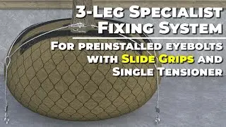 Specialist Fixing System Attaching to Preinstalled Eyebolts: 3-legs, Slide Grips & Single Tensioner