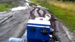 В грязь на мотоблоке !