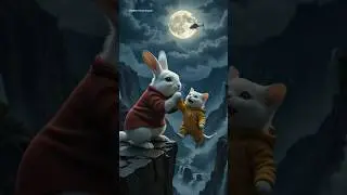 Rabbit rescue the kitten who separate from family #cat #rabbit #shorts #animals #kittenday