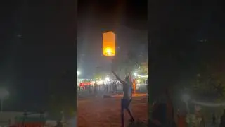 People releasing wish lanterns on Phuket beach, Thailand 🇹🇭 #thailand #phuket #vacation