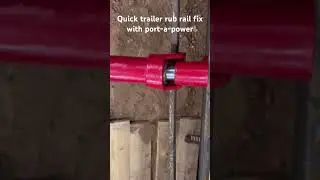 Easy and quick fix for trailer rub rail with port-a-power from #harborfreight #trailer  #diy