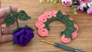Make Money with This Super Easy Crochet Mini Rose Flower Keychain! Sel and give as a gift