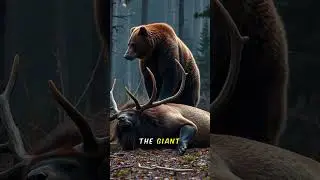 Irish Elk Battles Giant Short-Faced Bear in Epic Fight
