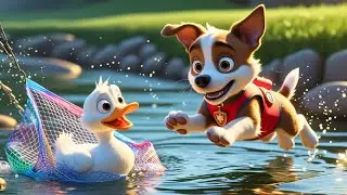 Brave Dog Saves Duck 🐶🦆 | Animal Rescue Poem & Nursery Rhyme for Kids
