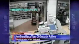 Tall female Oxycontin robbery suspect caught on video