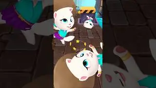 Talking Neon Angela Funny Fails 😂 | Talking Tom Gold Run Gameplay! #shorts
