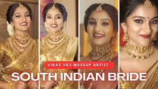 Golden Silk Saree Bridal Makeup | Kerala Wedding Malayalam | Vikas Vks Makeup Artist  ✨