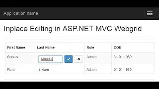 Part 1 - Basic Inplace editing in asp.net MVC webgrid