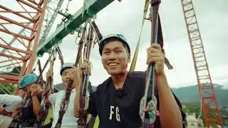 Winners take the giant swing challenge at HighGround Adventures, Nepal 🎉