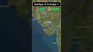 Amritsar To Dubai Flight Route #airtravel #automobile #iafplane #flightpath #travel #airindia