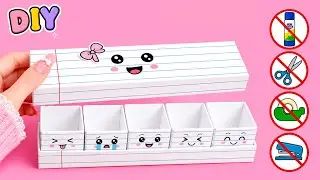 DIY Easy Origami Desk Organizer |No Glue, No Scissors |Cute Organizer |Paper Craft |School Project