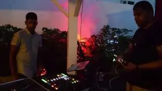 Massiv Flo DJs a backyard bashment in New Jersey