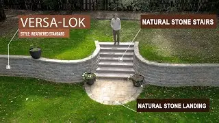 Greensboro Backyard Transformation: Versa-Lok Retaining Wall, Natural Stone Stairs & Ramp