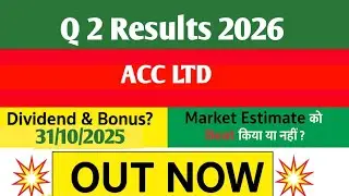 🏛️ ACC Ltd Q2 FY2026 Results | क्या कंपनी ने फिर दिखाया Strong Growth in Profit & Revenue?