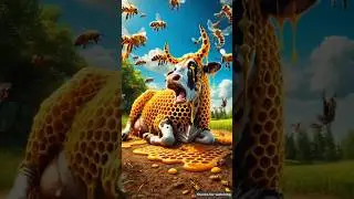 cow attack with bees #shortvideos