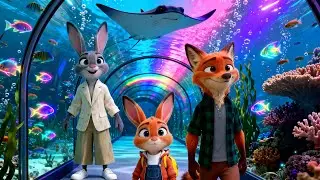 🌊🐰 Baby Fiin Goes to the Aquarium for the First Time! | Zootopia Cute Moments