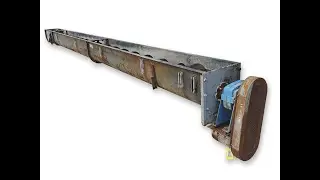 Used 5HP Carbon Steel Industrial Incline Screw Auger Conveyor - 16