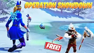 Get FREE Snowmando Skin & Toe Pick Pickaxe! Fortnite Catch a Snowy Flopper! Operation Snowdown Quest