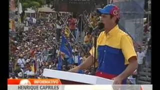 Capriles cierra su campaña con un discurso centrado en modelo socialista de Chávez