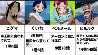 ワンピース　最新死亡したキャラ　ONEPICE  イーストブルー編〜エッグヘッド編