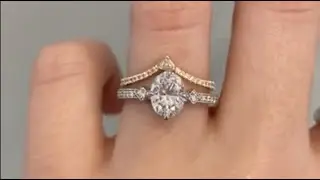 Platinum Vintage Inspired Engagement Ring with Yellow Gold Contoured Wedding Band - Charleen & Kia
