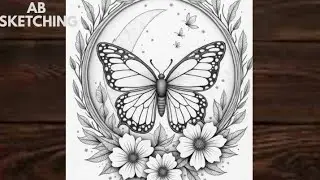 “Beautiful Butterfly with Flowers Drawing 🌸🦋 | Easy & Satisfying Art”#FlowerDrawing#EasyDrawing
