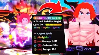 Evolving 0.1% Shiny Almighty Grand Jadefire Knight In Anime Defenders
