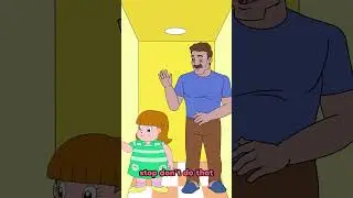 Children learn English cartoon safety when taking the elevator #shorts