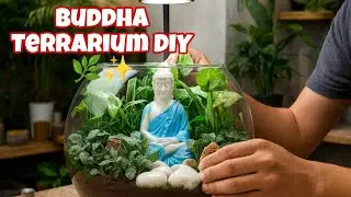🌿Buddha Terrarium DIY | Zen Garden in Glass | Peaceful Indoor Plants Decor Idea🪷