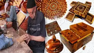 Handcrafted wooden masterpieces by the artisans of the Moroccan city of Essaouira😍🌲🇲🇦
