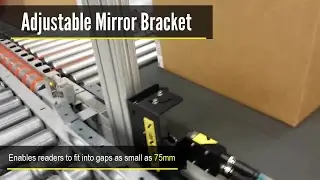 Cognex DataMan 262 barcode reader with mirror bracket for logistics operations
