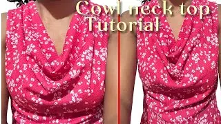 Easy way to make a cowl neck top | sewing tips and techniques