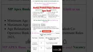 Madhya Pradesh Rajya Sahakari Apex Bank 2023