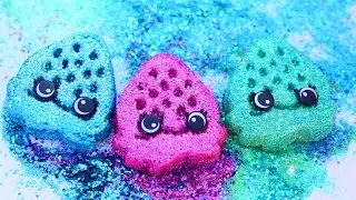 DIY How To Make Super Sparkle Glitter Shopkins Strawberry Kiss With Play Doh