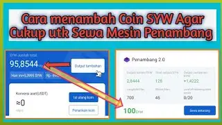 Cara Menambah Coin SYW agar cukup utk menyewa mesin penambang
