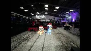 Bluey and Bingo Having Their Photos Taken in the Statfold Barn Railway Roundhouse 